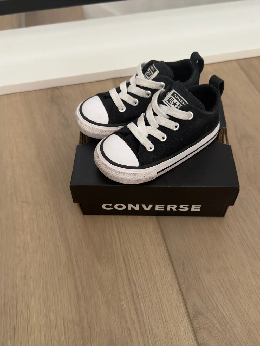 Converse Kids Black and White Low-Top Sneakers